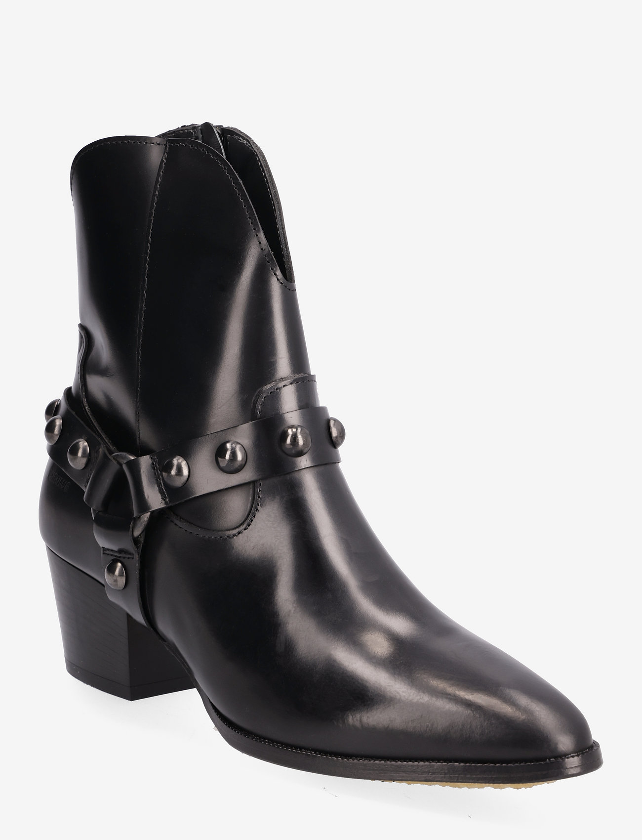 ANGULUS - Bootie - block heel - with zippe - 1400 black - 0