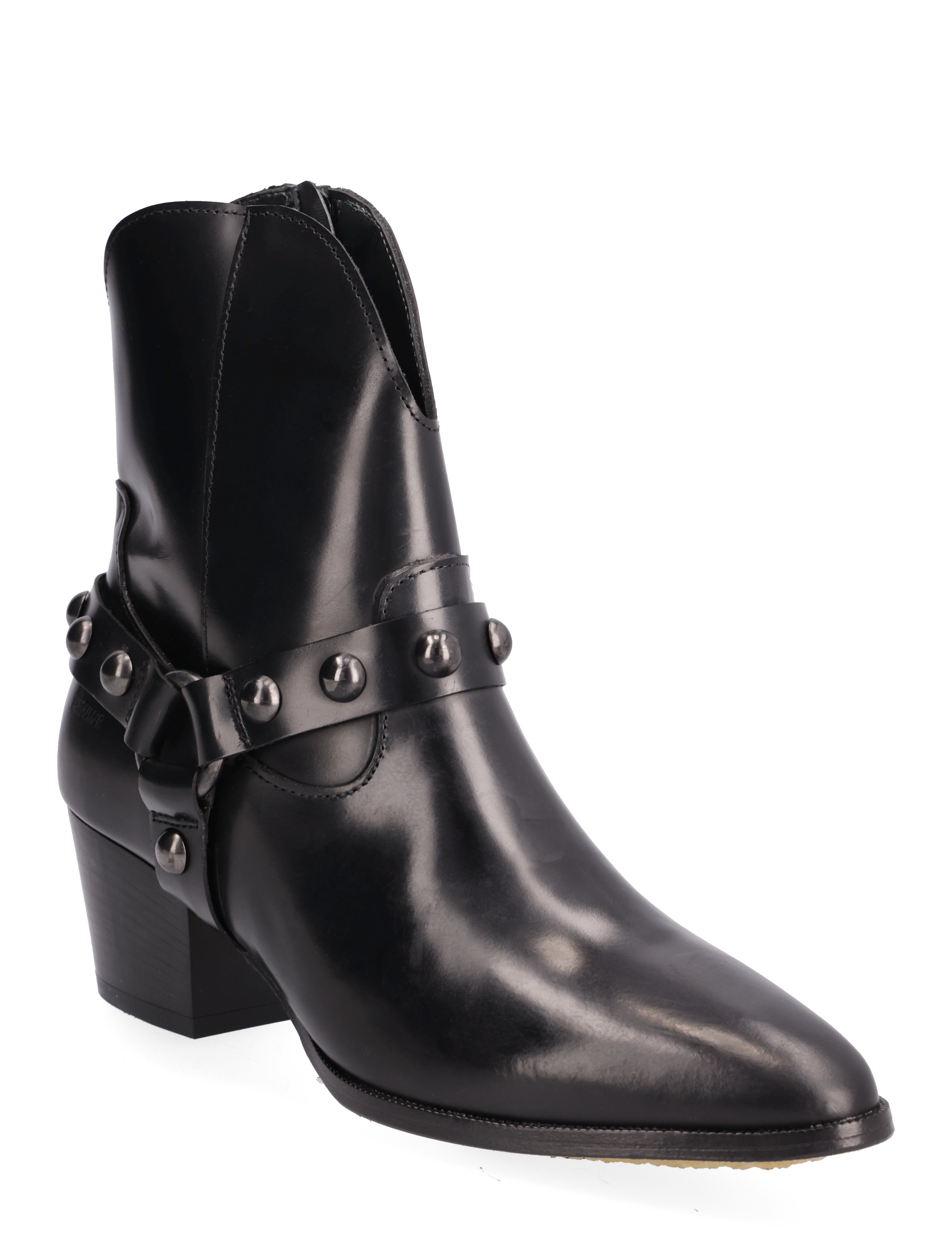 ANGULUS - Bootie - block heel - with zippe - 1400 black - 0