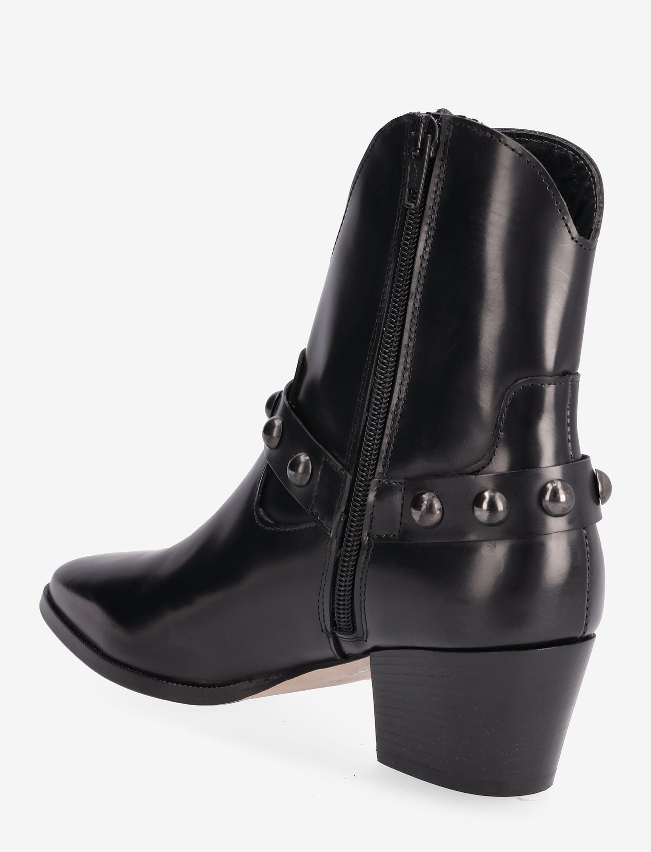ANGULUS - Bootie - block heel - with zippe - 1400 black - 2