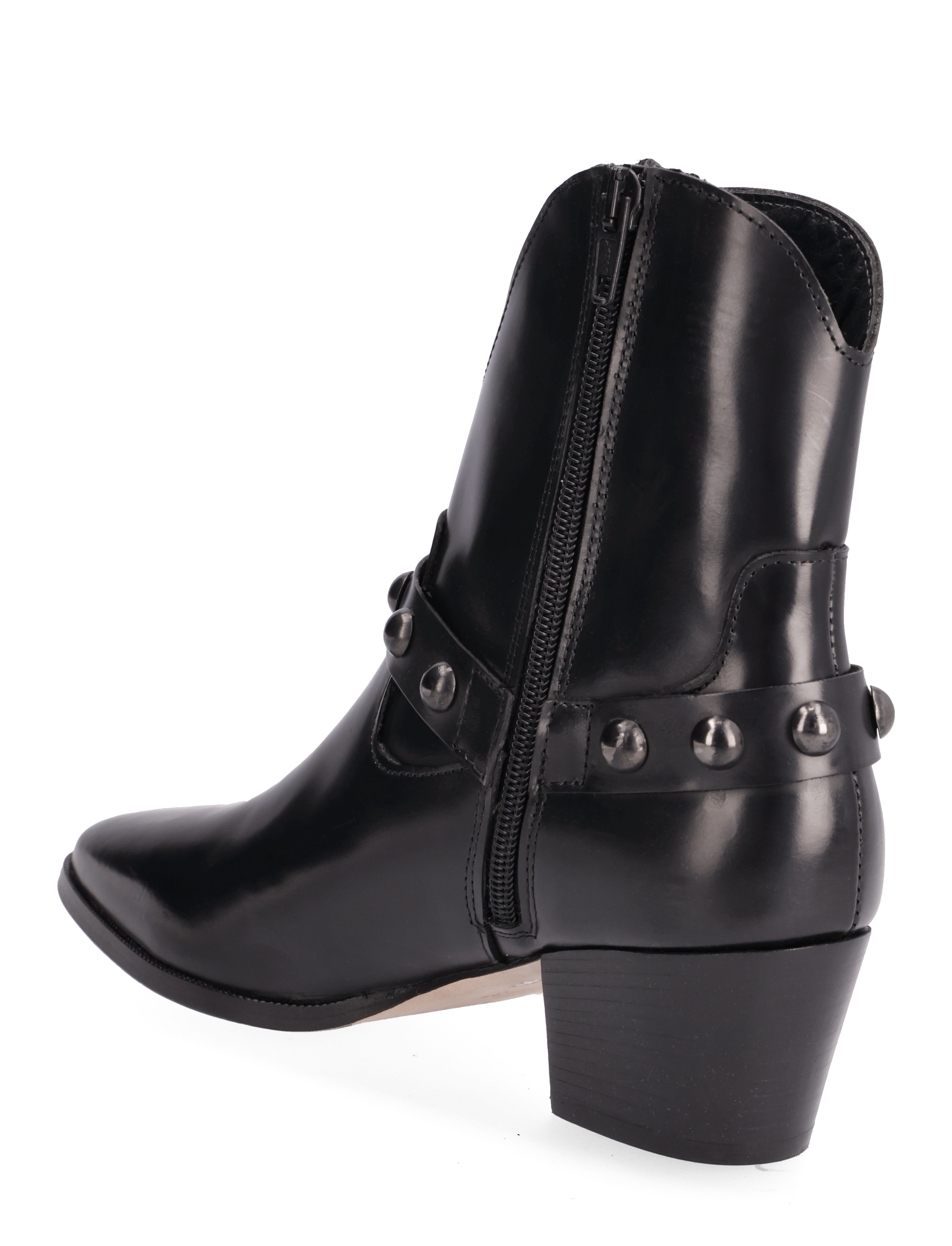 ANGULUS - Bootie - block heel - with zippe - 1400 black - 2