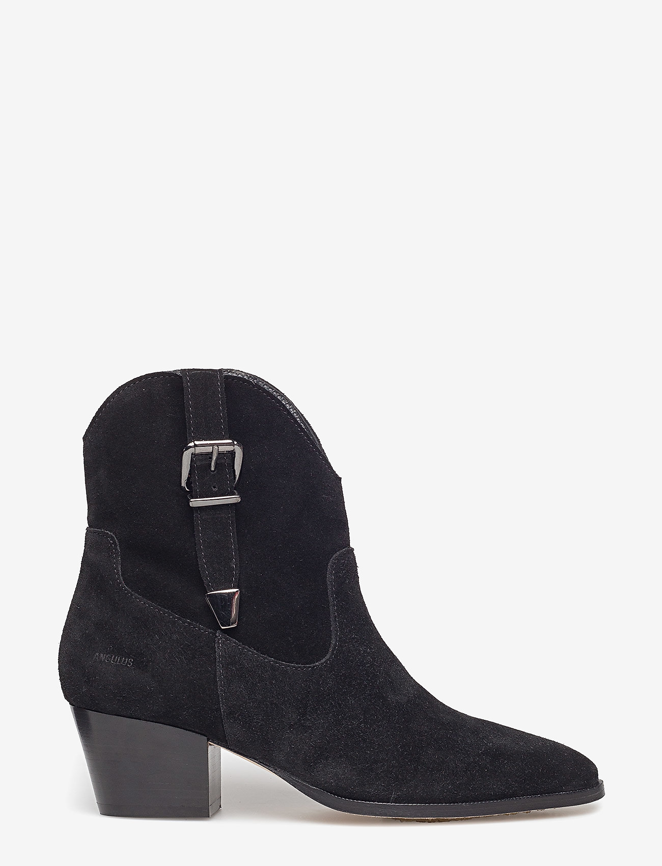ANGULUS - Bootie - block heel - with zippe - 1163 black - 1