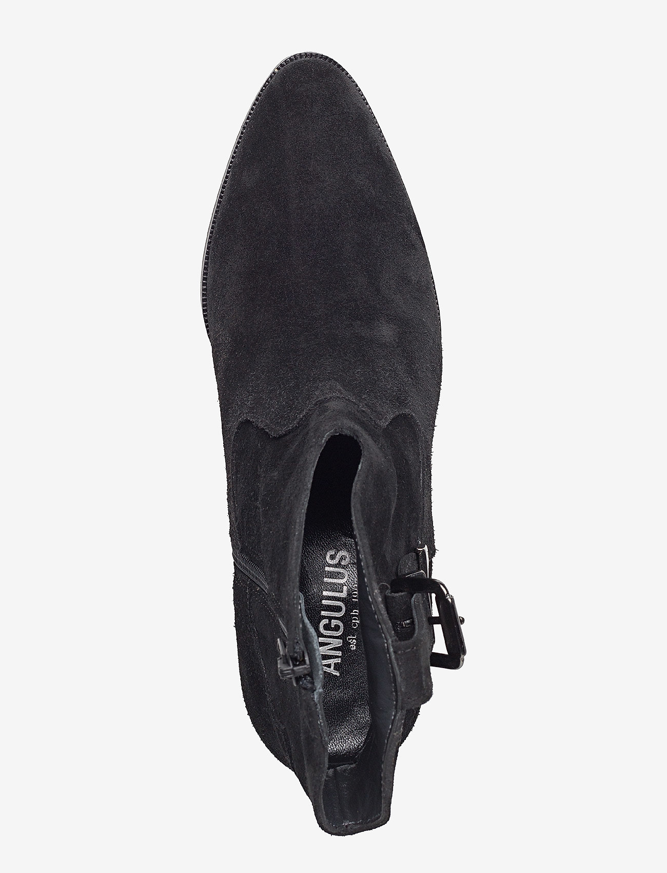 ANGULUS - Bootie - block heel - with zippe - 1163 black - 3