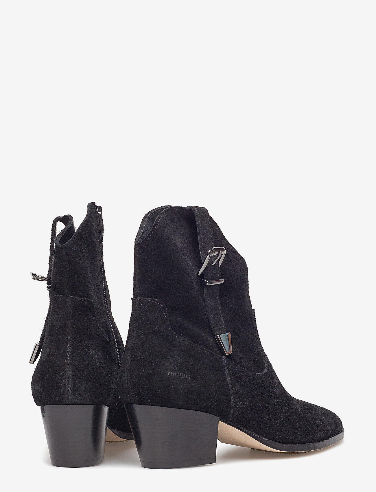 ANGULUS - Bootie - block heel - with zippe - 1163 black - 4