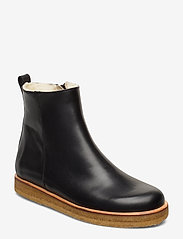 Boots - flat - with zipper - 1604 BLACK