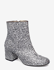 ANGULUS - Bootie - block heel - with zippe - 2485 silver glitter - 0