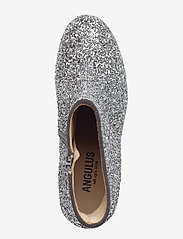ANGULUS - Bootie - block heel - with zippe - 2485 silver glitter - 3