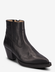 Bootie - block heel - with zippe - 1604 BLACK