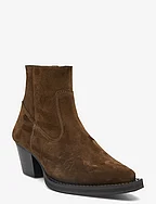 Bootie - block heel - with zippe - 2214 DARK OLIVE