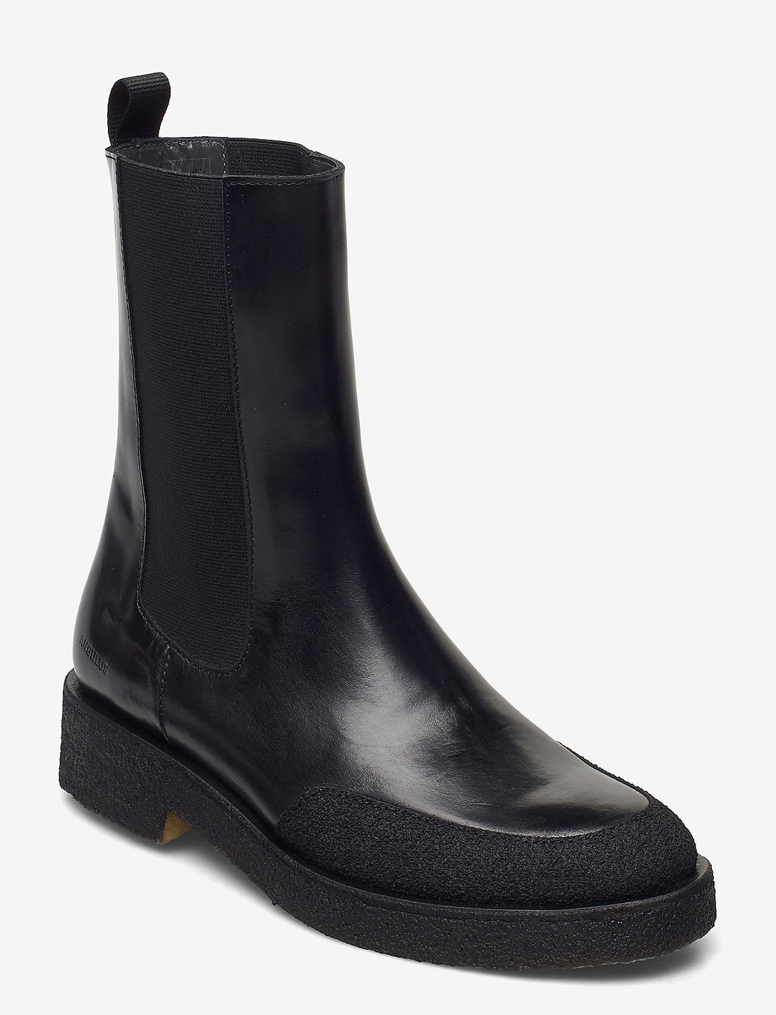 Flat elastic top ankle boots