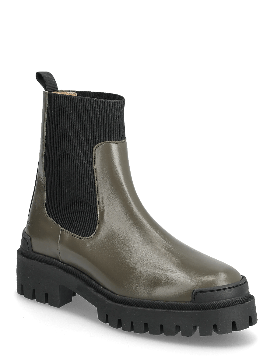 ANGULUS - Booties - flat - with elastic - stövlar - 1446/019 olive/ black - 0
