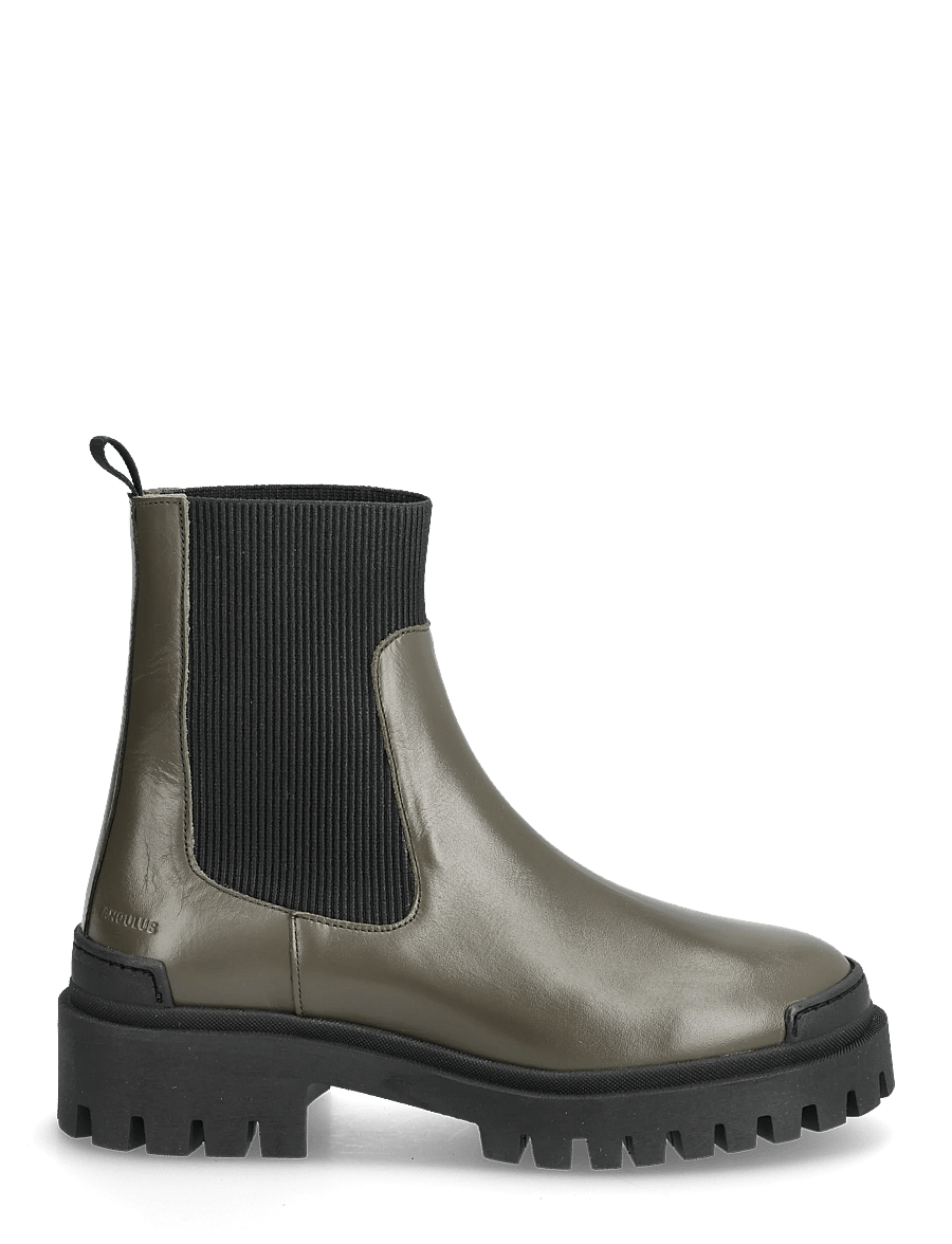ANGULUS - Booties - flat - with elastic - stövlar - 1446/019 olive/ black - 1
