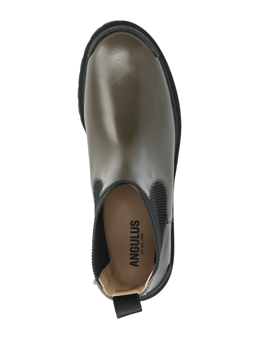 ANGULUS - Booties - flat - with elastic - stövlar - 1446/019 olive/ black - 3