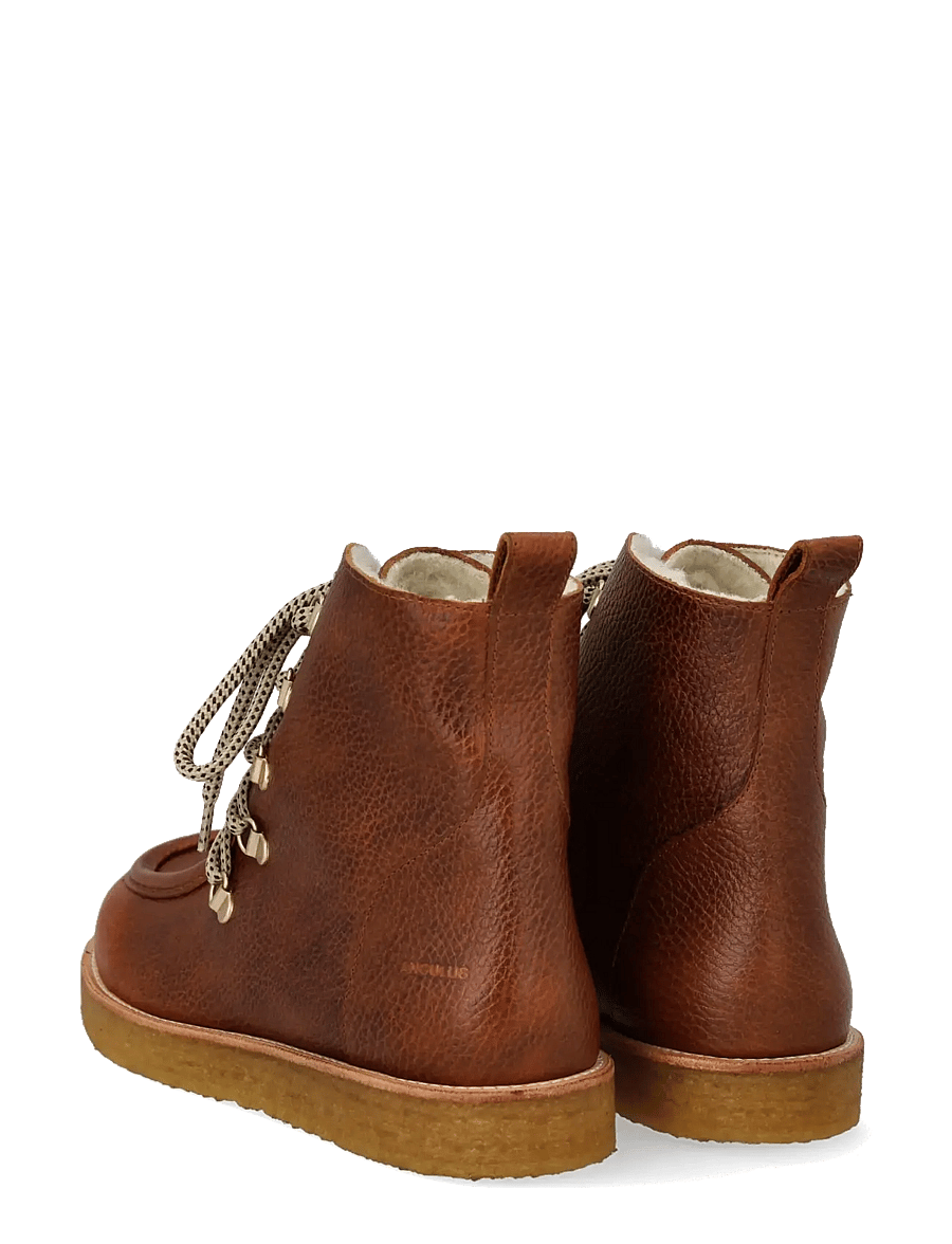 ANGULUS - Boots - flat - with laces - flache stiefeletten - 2509 cognac - 2