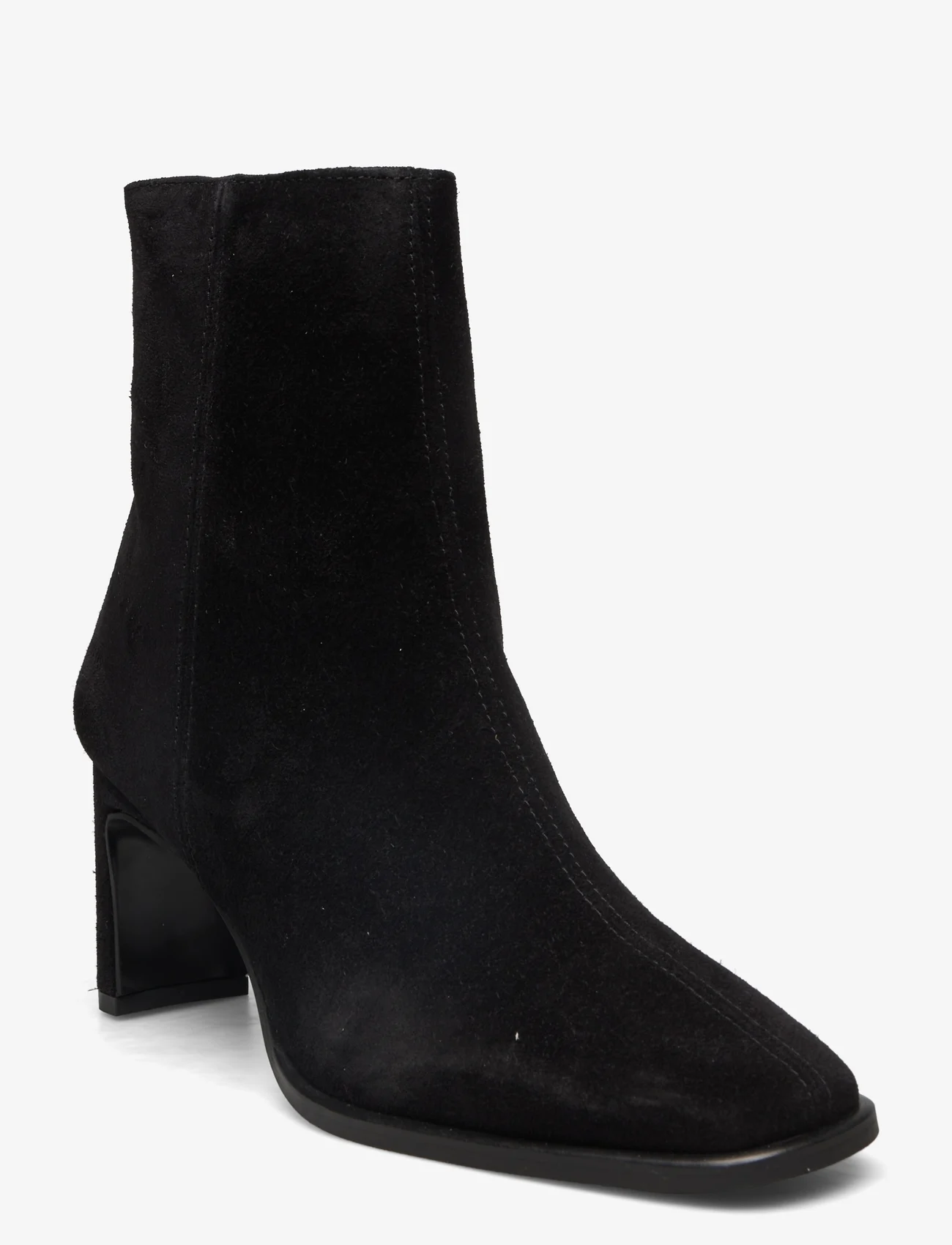 ANGULUS - Bootie - block heel - with zippe - korolliset nilkkurit - 1163/001 black/ black - 0