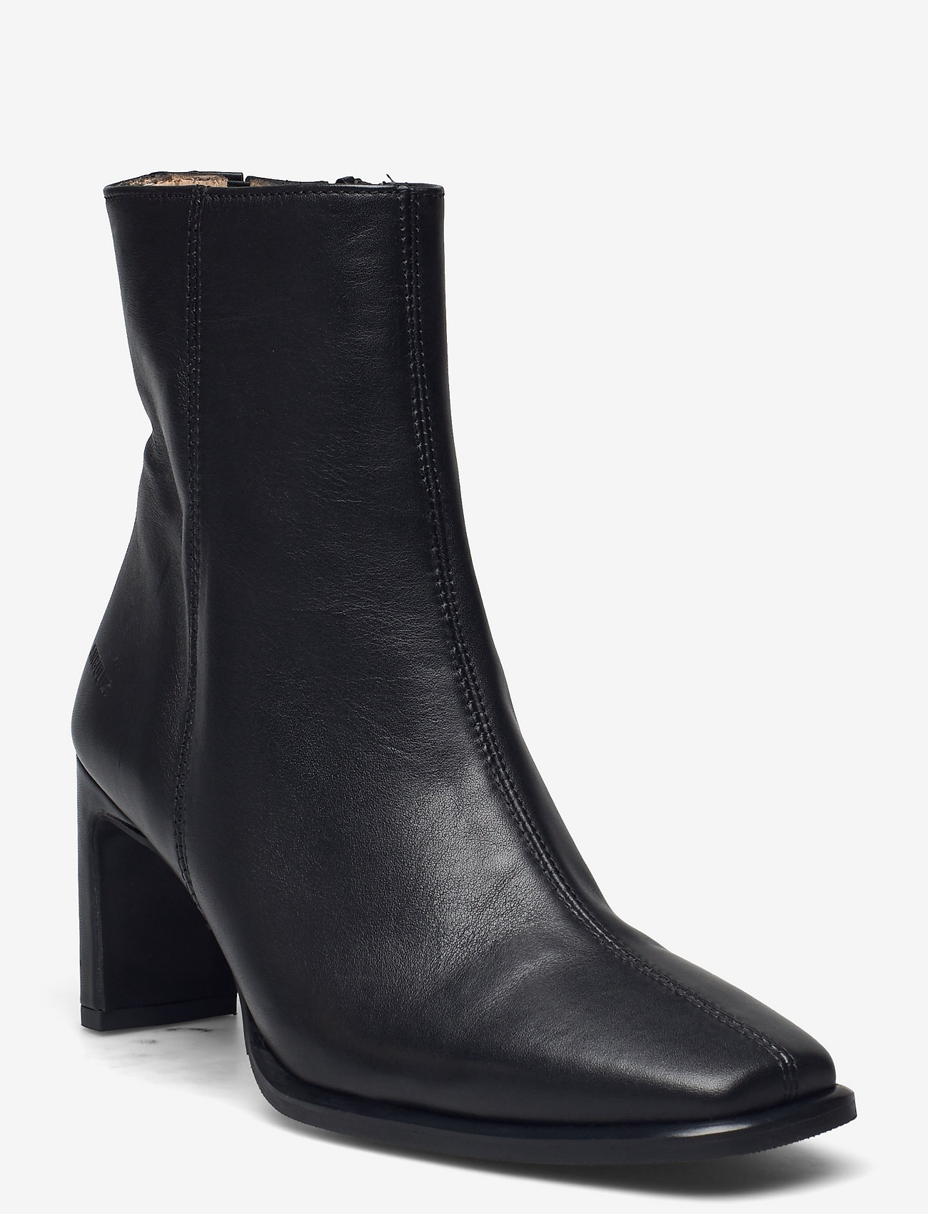 ANGULUS - Bootie - block heel - with zippe - høj hæl - 1604/001 black/black - 0