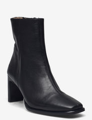 Bootie - block heel - with zippe - 1604/001 BLACK/BLACK