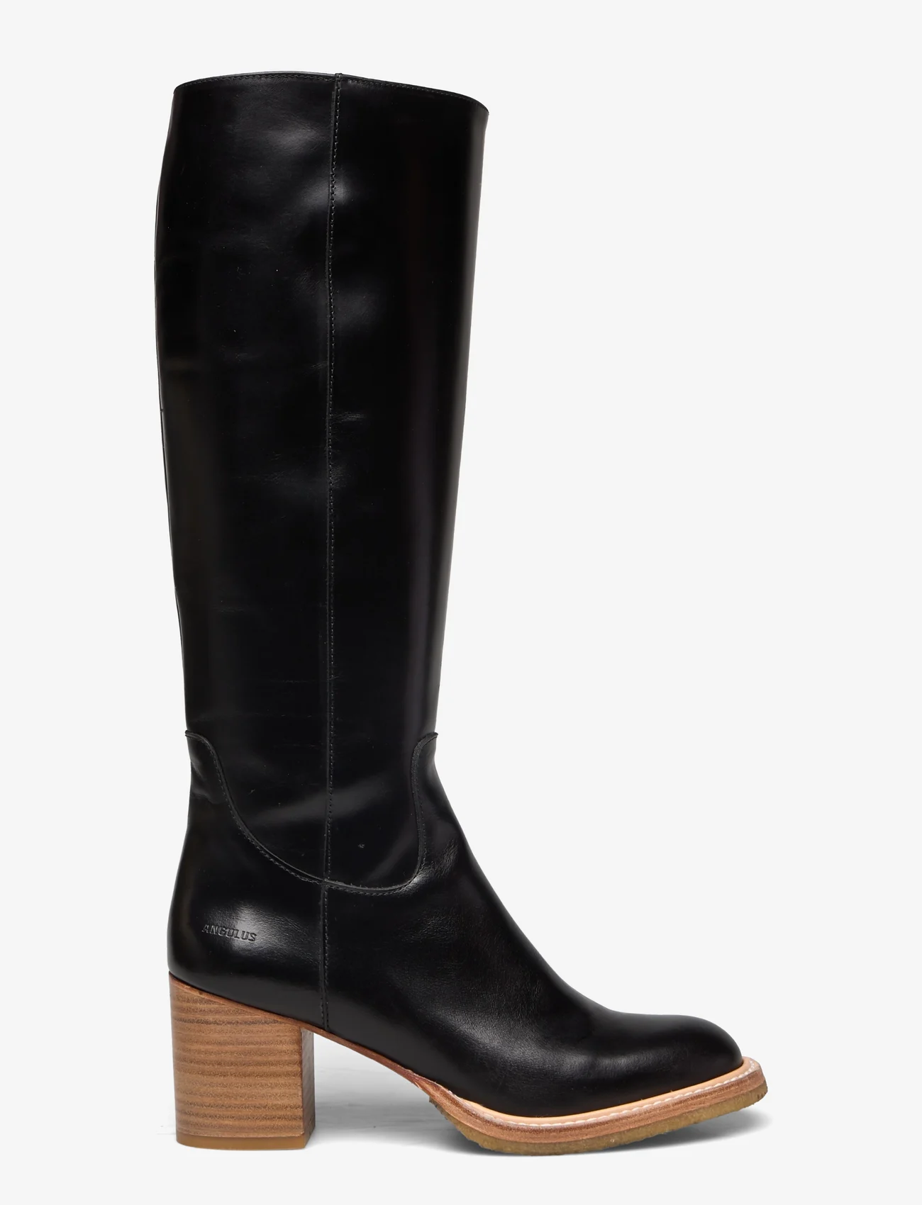 ANGULUS - Bootie - block heel - with zippe - lange stiefel - 1835/001 black/black - 1