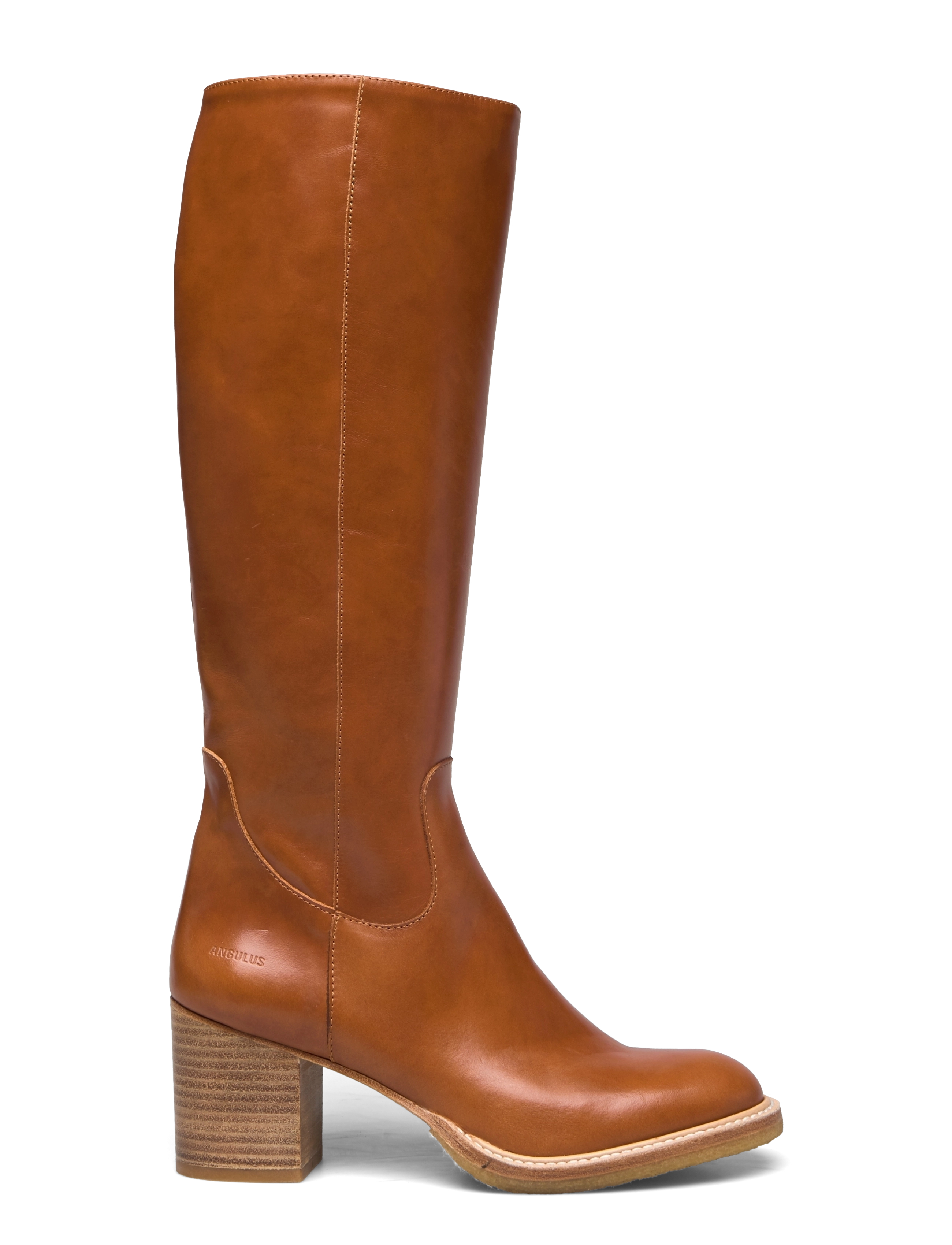 ANGULUS - Bootie - block heel - with zippe - 1838/036 cognac/cognac - 2