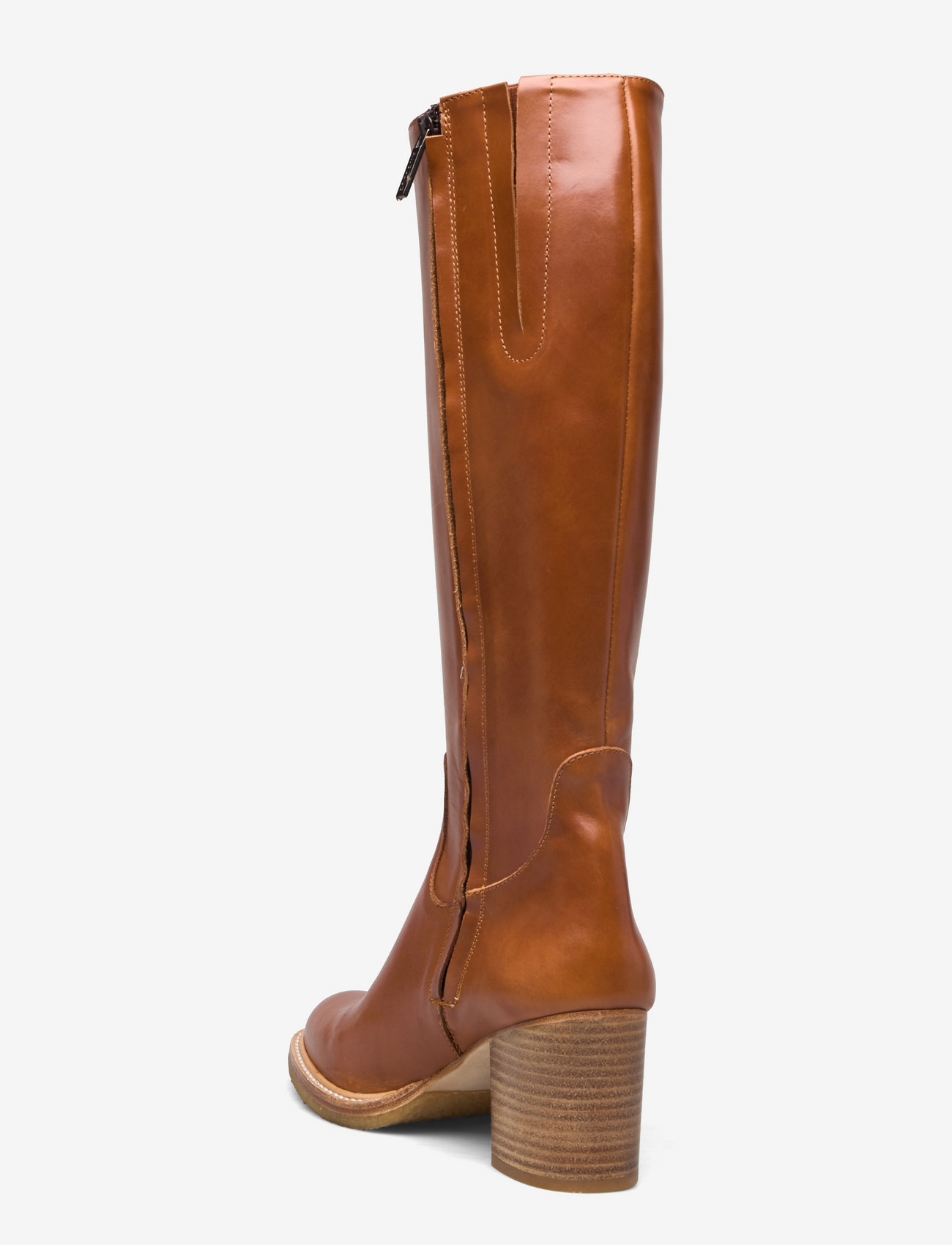 ANGULUS - Bootie - block heel - with zippe - lange stiefel - 1838/036 cognac/cognac - 2