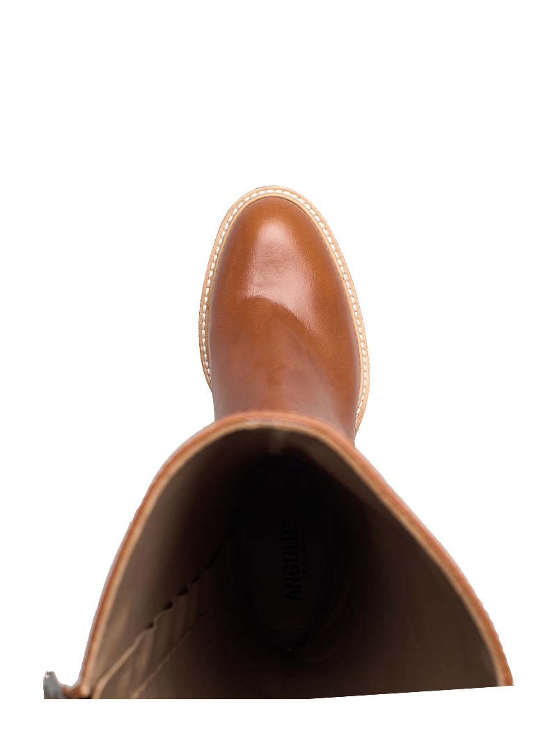 ANGULUS - Bootie - block heel - with zippe - kniehohe stiefel - 1838/036 cognac/cognac - 4
