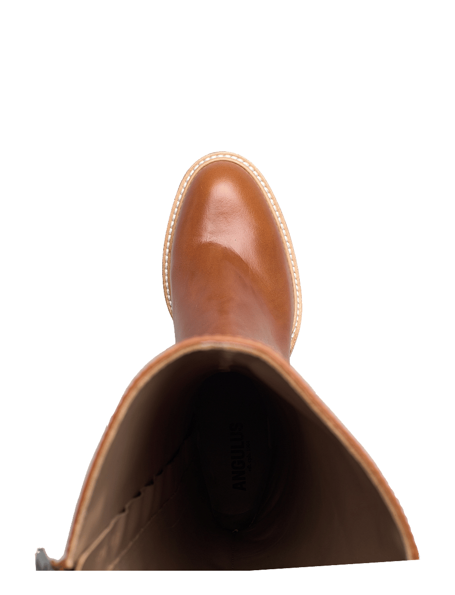 ANGULUS - Bootie - block heel - with zippe - 1838/036 cognac/cognac - 4