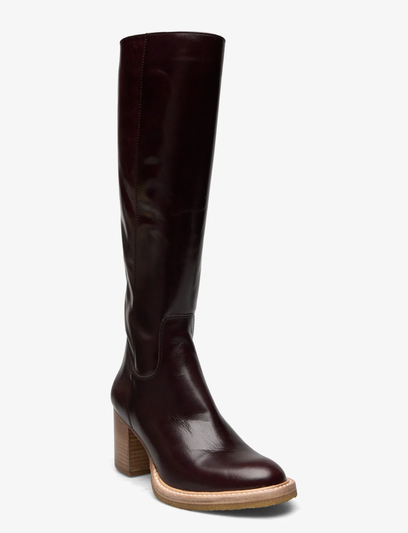 ANGULUS - Bootie - block heel - with zippe - høye boots - 1836/002 dark brown/dark brown - 0