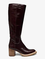 ANGULUS - Bootie - block heel - with zippe - pitkävartiset saappaat - 1836/002 dark brown/dark brown - 1