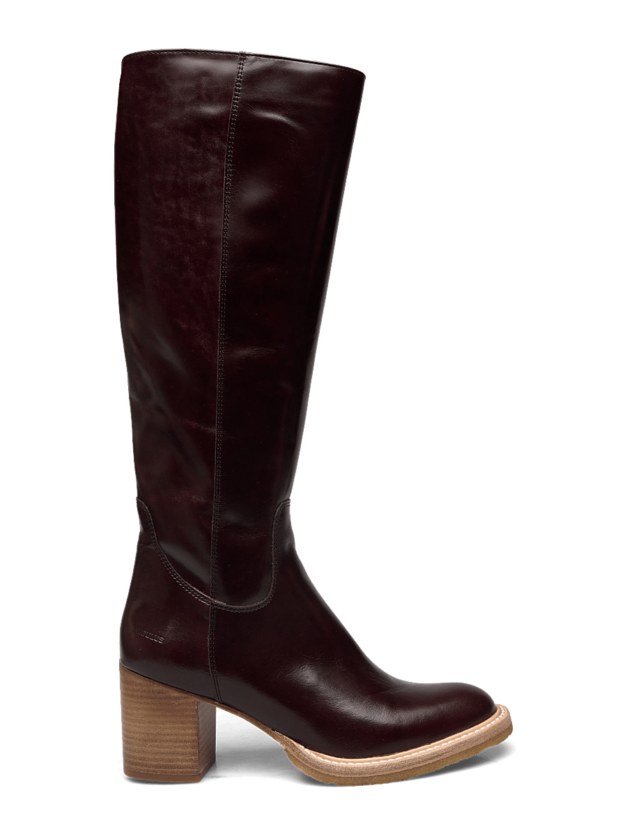 ANGULUS - Bootie - block heel - with zippe - kniehohe stiefel - 1836/002 dark brown/dark brown - 1