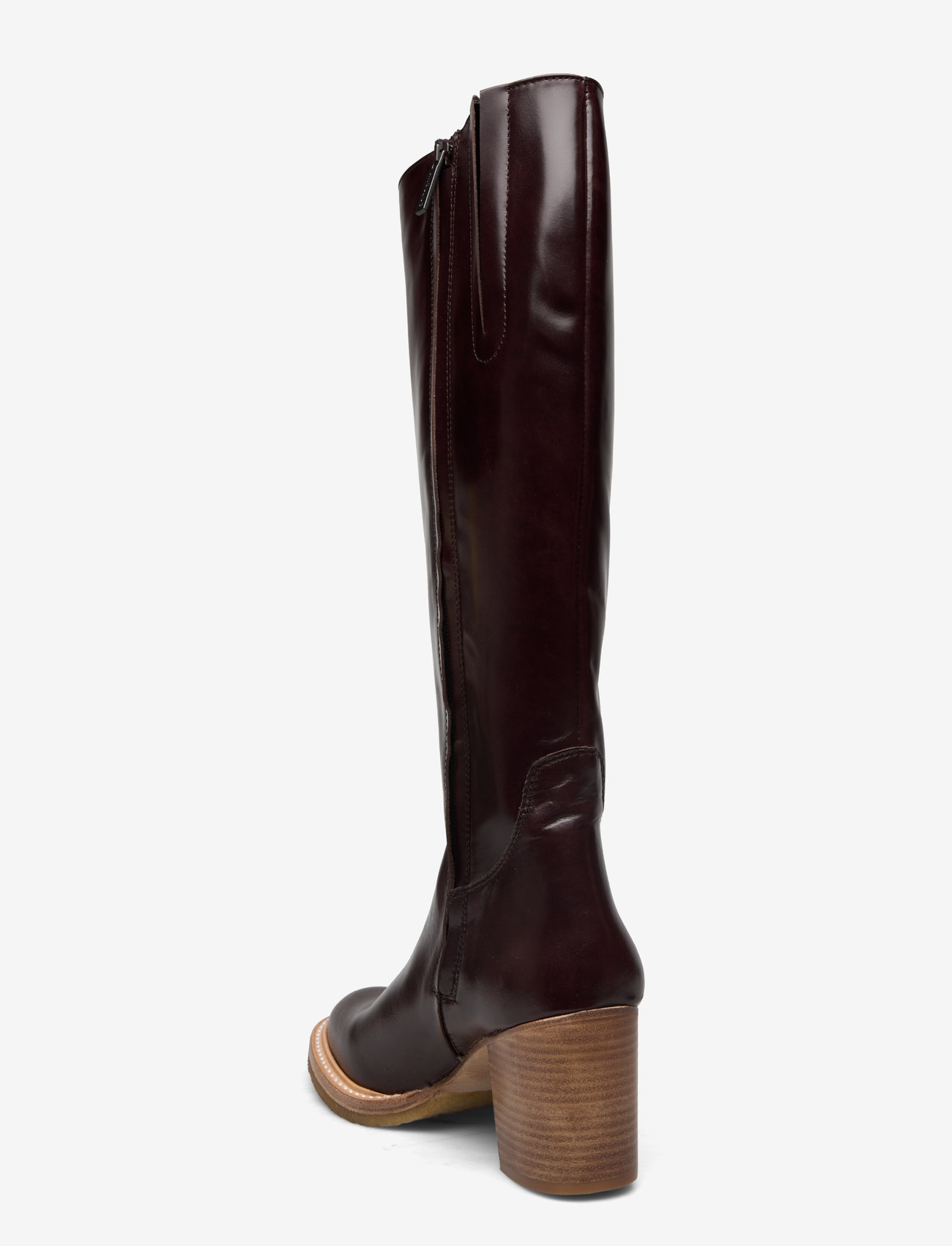 ANGULUS - Bootie - block heel - with zippe - kniehohe stiefel - 1836/002 dark brown/dark brown - 2