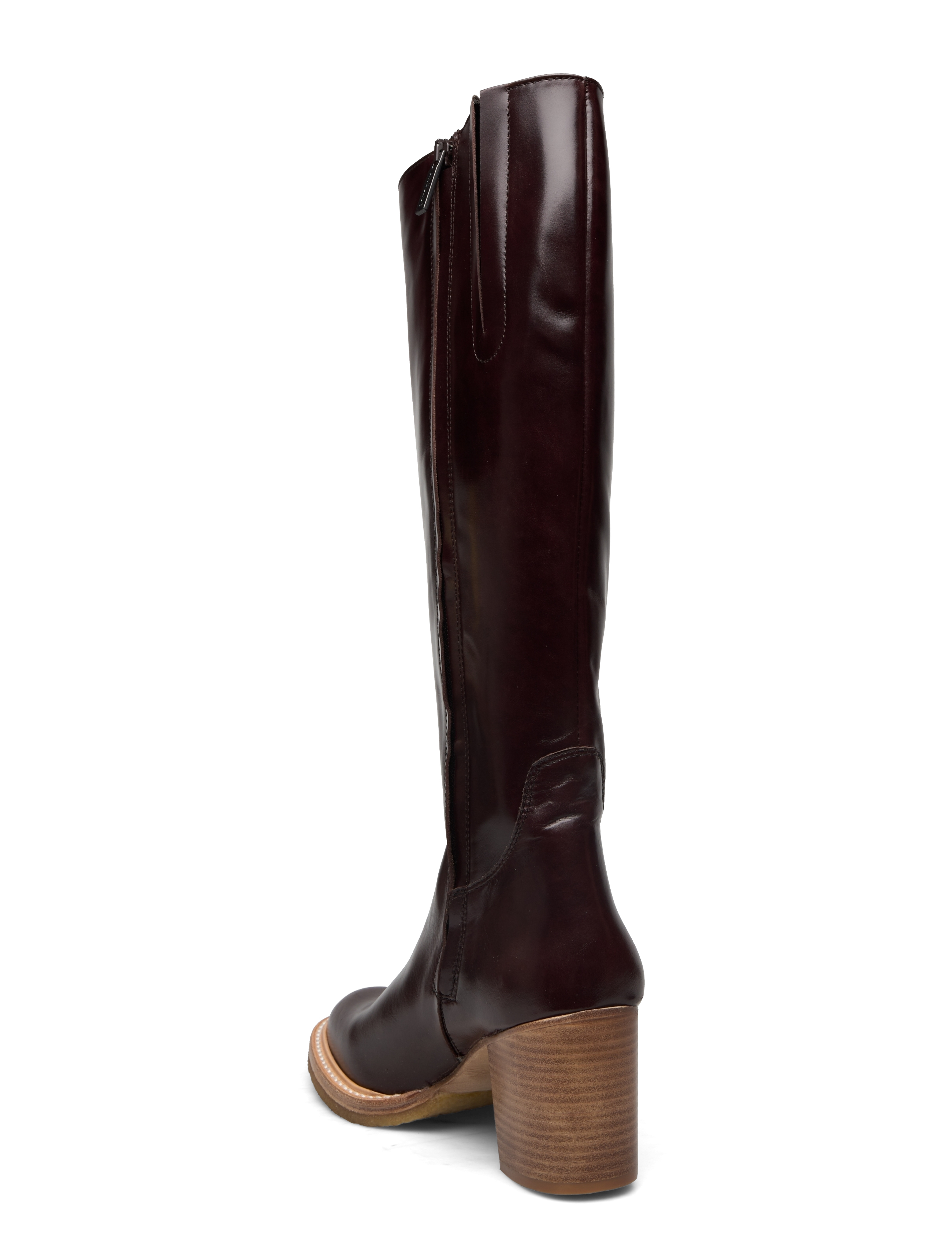 ANGULUS - Bootie - block heel - with zippe - kniehohe stiefel - 1836/002 dark brown/dark brown - 2