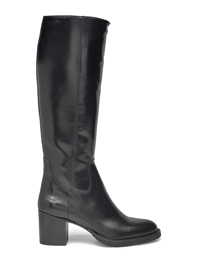 ANGULUS - Bootie - block heel - with zippe - knee high boots - 1835/001 black/black - 1
