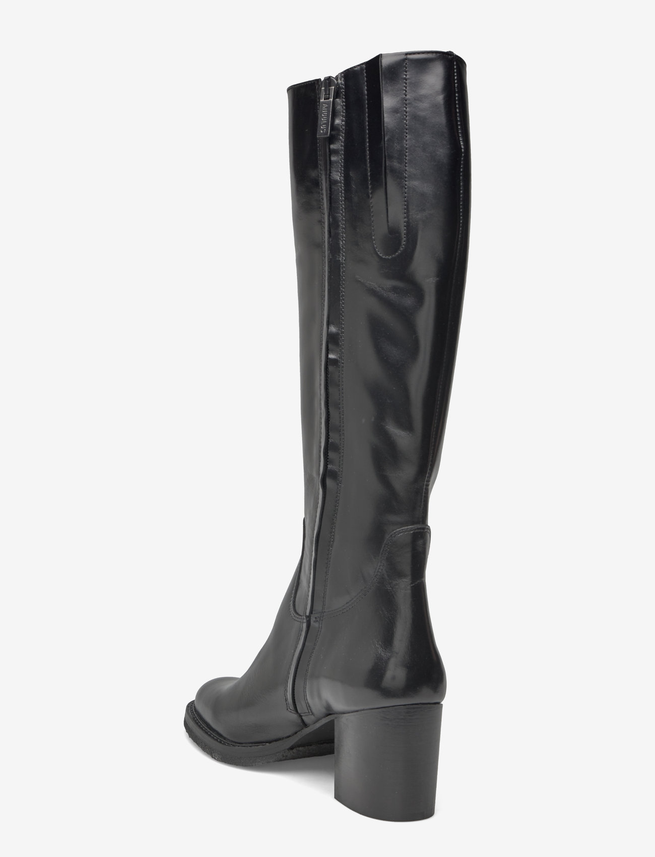 ANGULUS - Bootie - block heel - with zippe - pika säärega saapad - 1835/001 black/black - 1