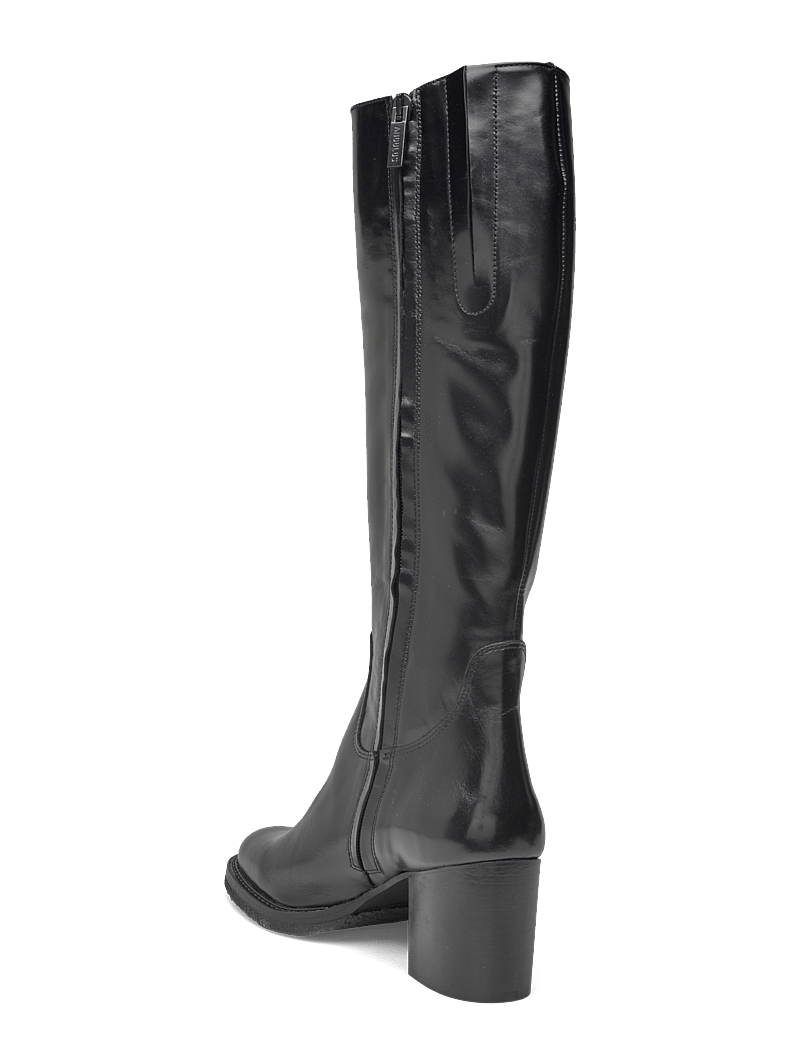 ANGULUS - Bootie - block heel - with zippe - knee high boots - 1835/001 black/black - 2