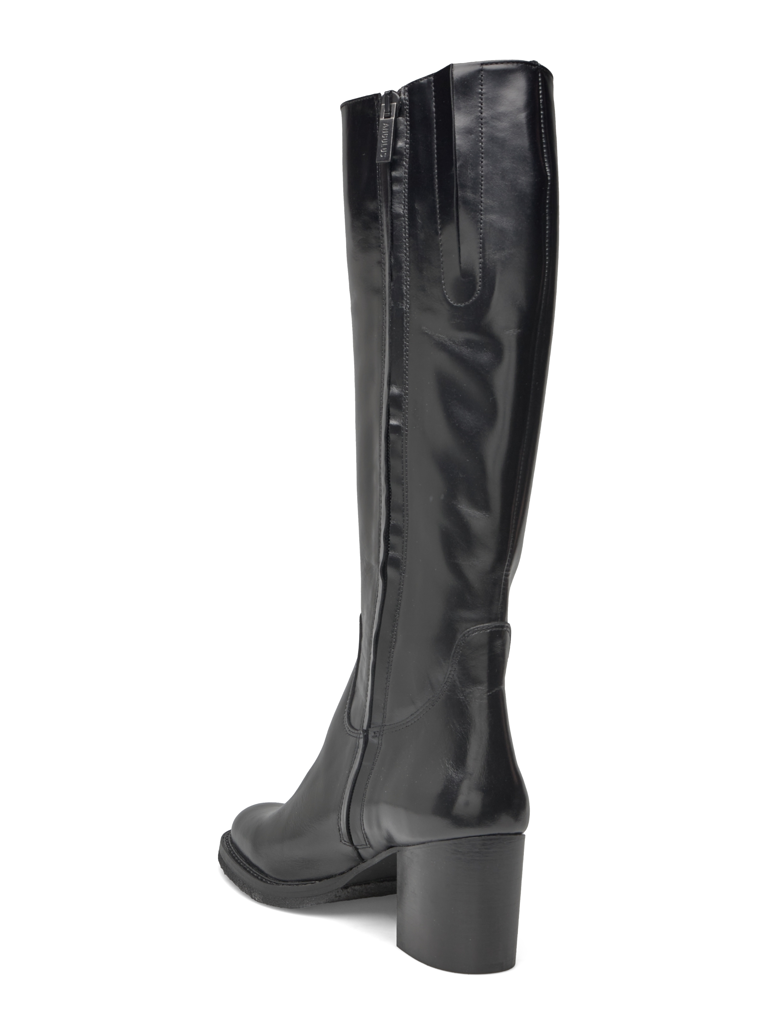 ANGULUS - Bootie - block heel - with zippe - festtøj til outletpriser - 1835/001 black/black - 2