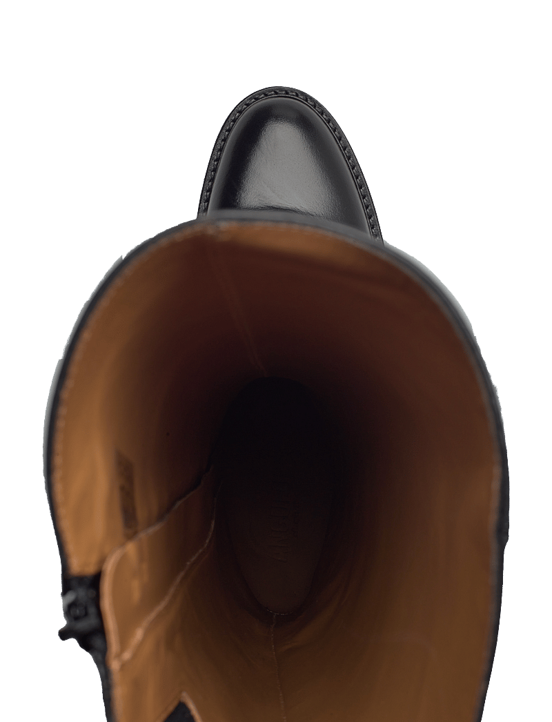 ANGULUS - Bootie - block heel - with zippe - knee high boots - 1835/001 black/black - 3