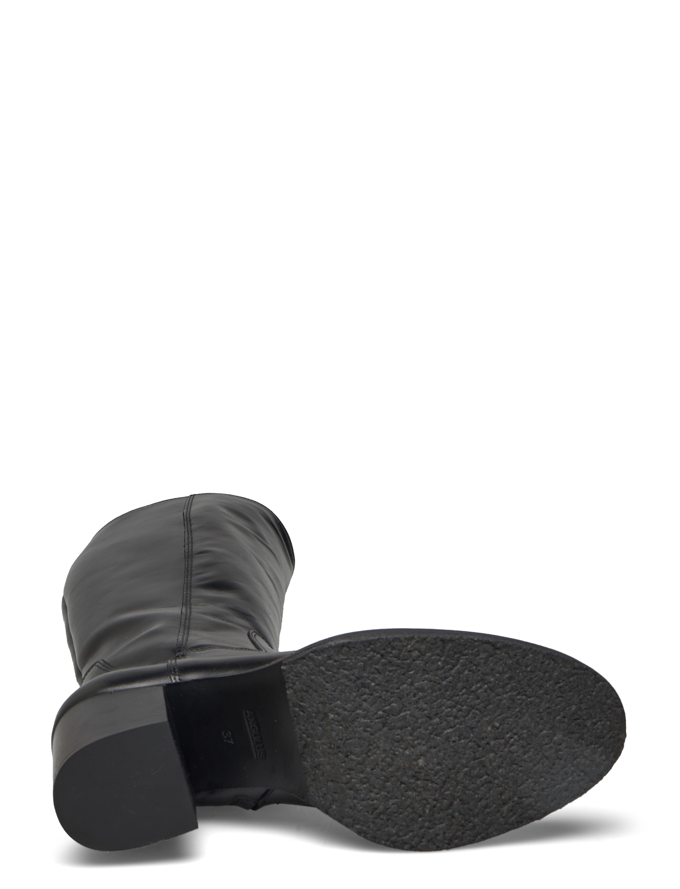 ANGULUS - Bootie - block heel - with zippe - festtøj til outletpriser - 1835/001 black/black - 4