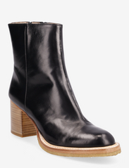 ANGULUS - Bootie - block heel - with zippe - høj hæl - 1835/001 black/black - 0