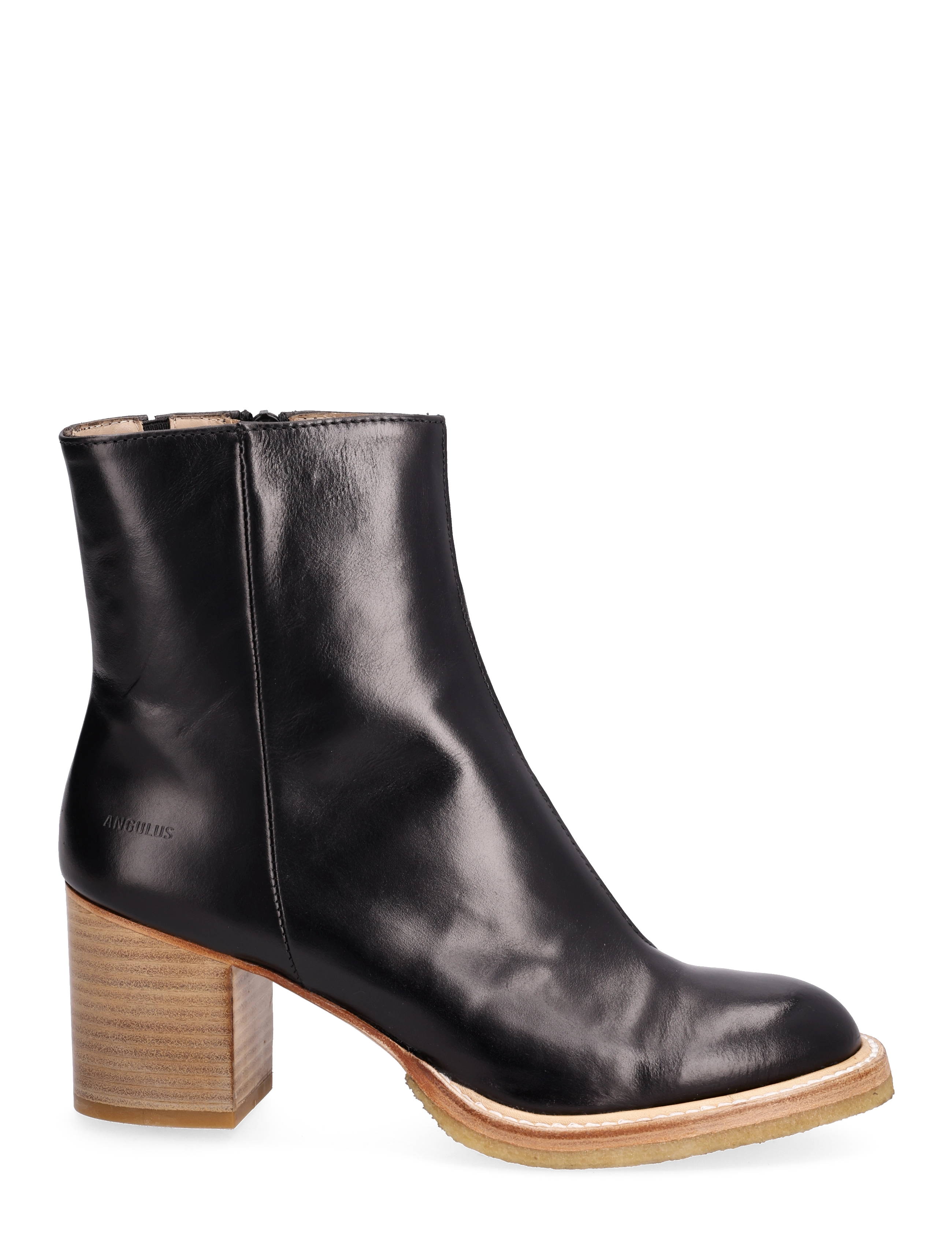 ANGULUS - Bootie - block heel - with zippe - stövletter - 1835/001 black/black - 2