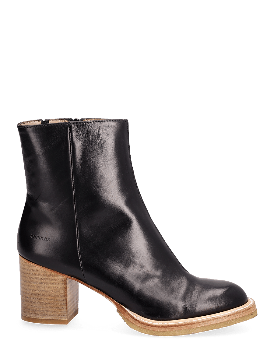 ANGULUS - Bootie - block heel - with zippe - stövletter - 1835/001 black/black - 2