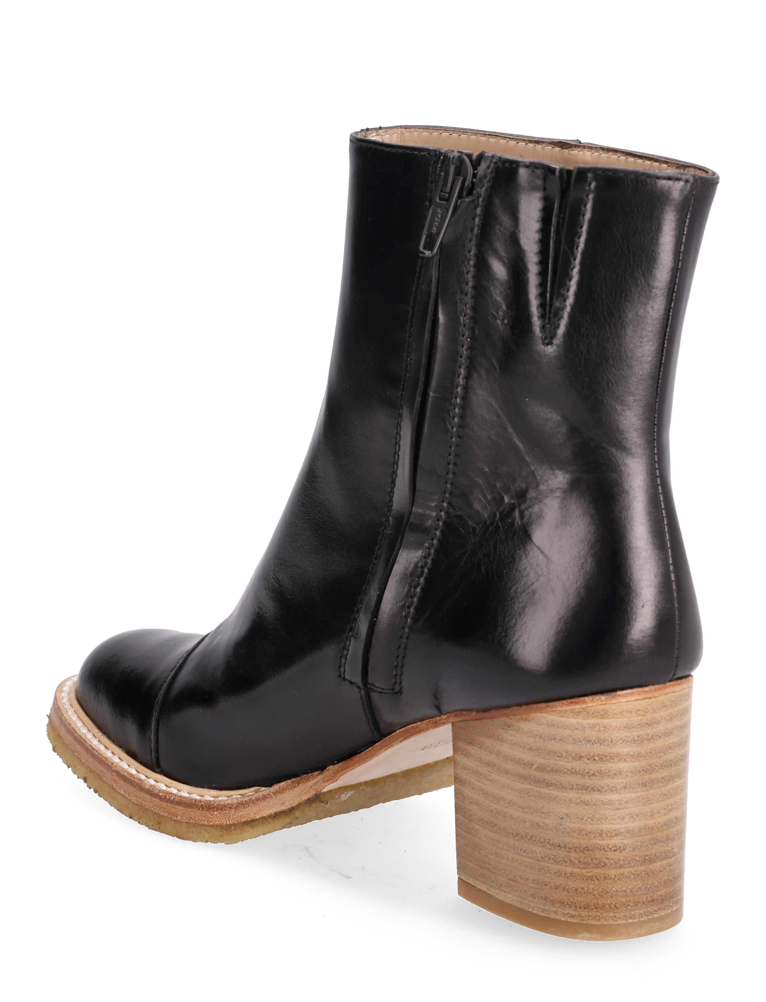 ANGULUS - Bootie - block heel - with zippe - stövletter - 1835/001 black/black - 3