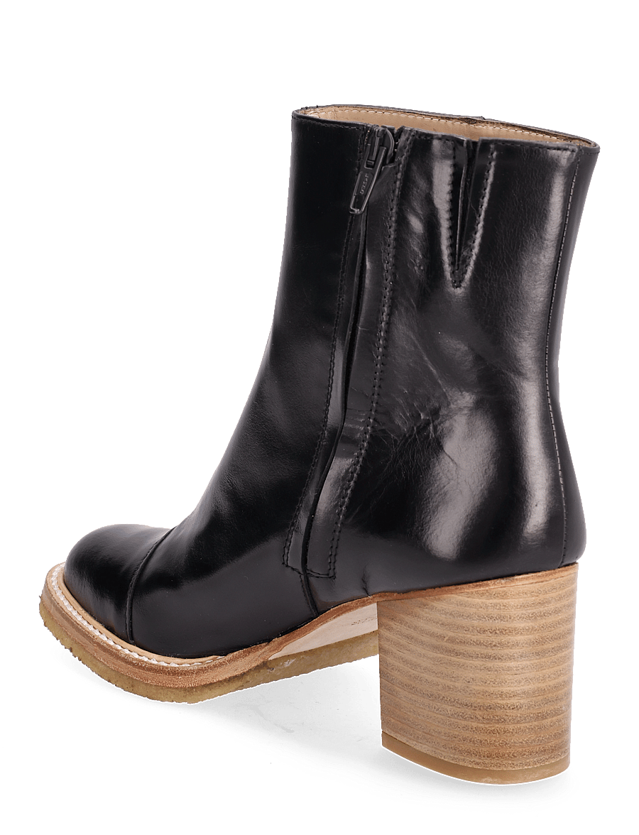 ANGULUS - Bootie - block heel - with zippe - stövletter - 1835/001 black/black - 3