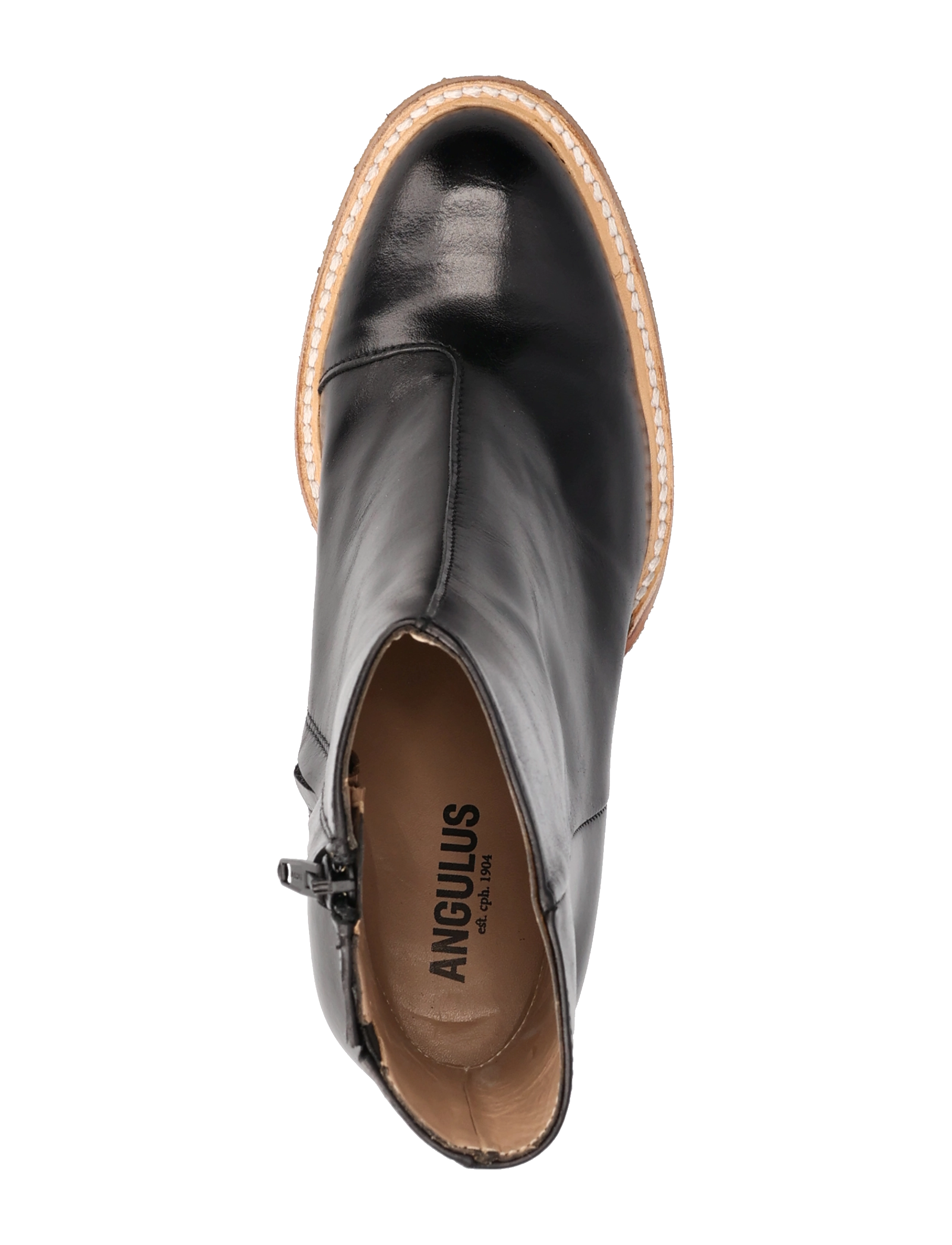 ANGULUS - Bootie - block heel - with zippe - stövletter - 1835/001 black/black - 4