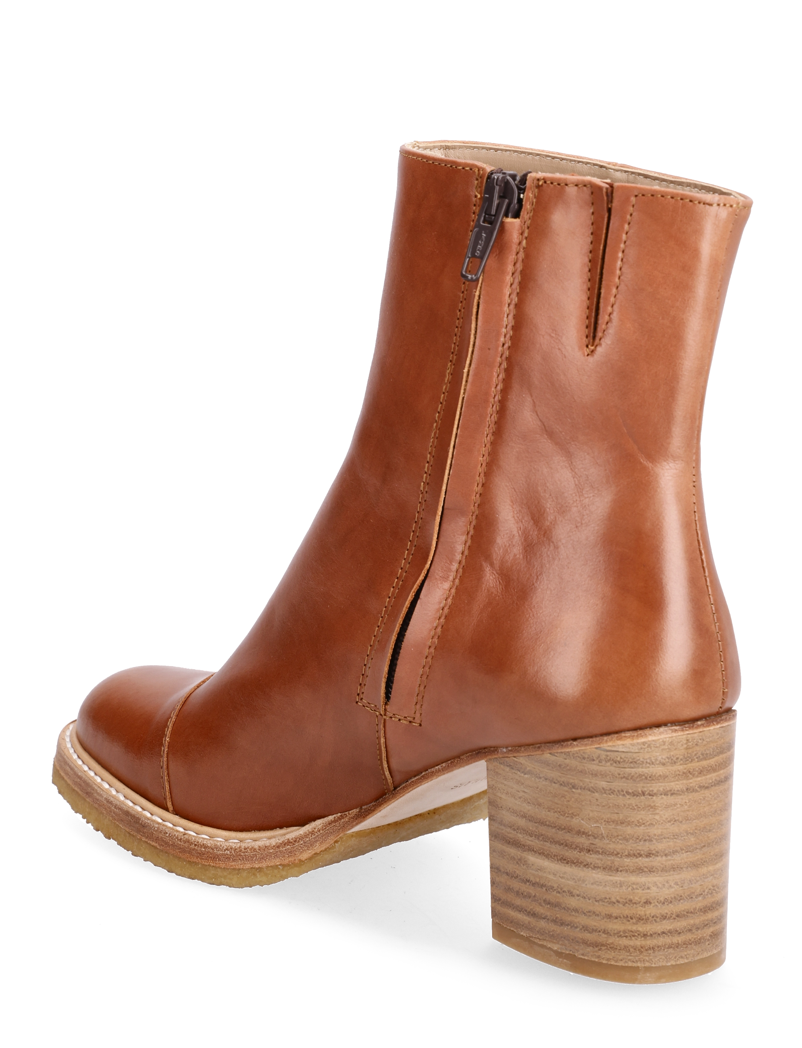 ANGULUS - Bootie - block heel - with zippe - heeled ankle boots - 1838/036 cognac/cognac - 3