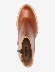 ANGULUS - Bootie - block heel - with zippe - høj hæl - 1838/036 cognac/cognac - 3