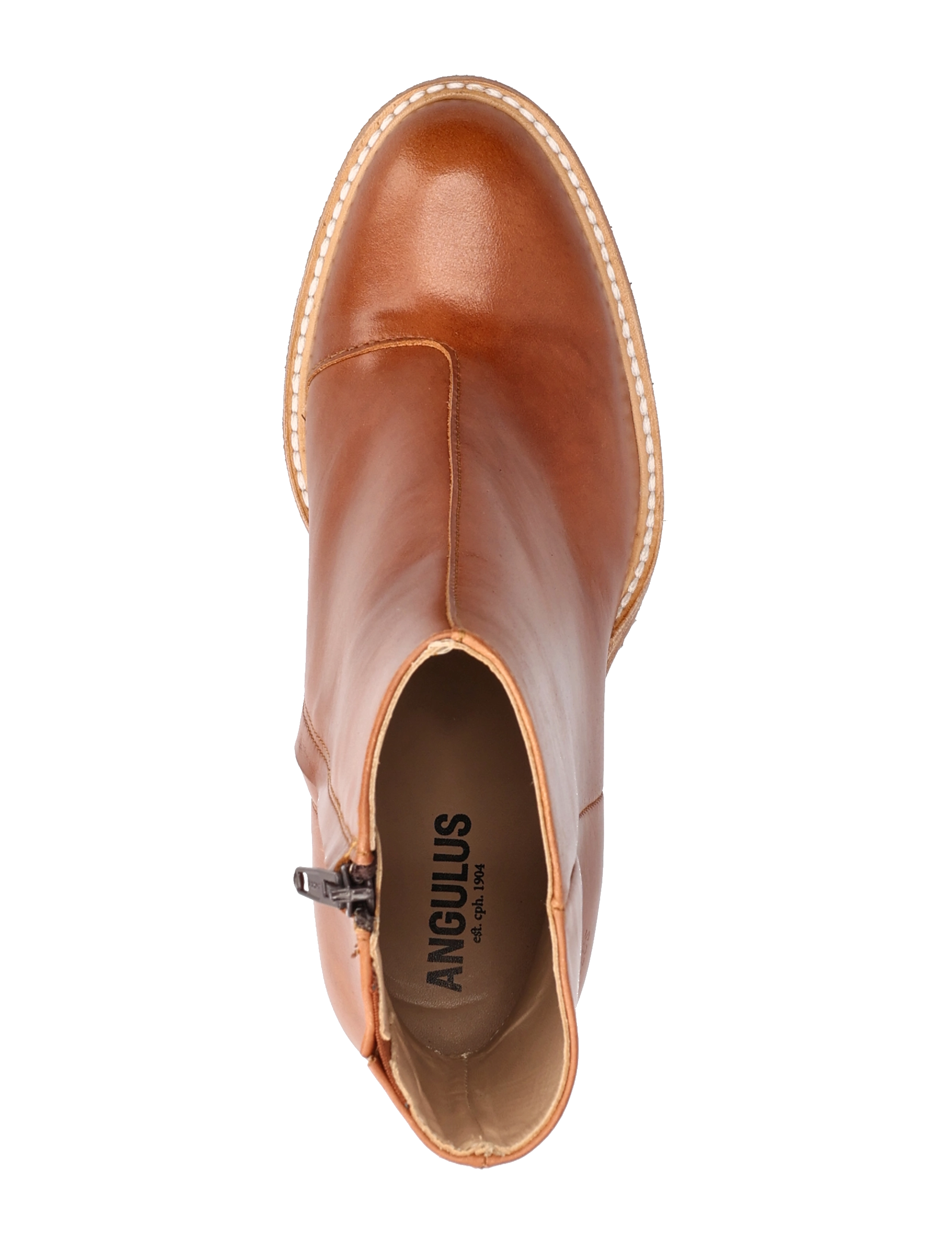 ANGULUS - Bootie - block heel - with zippe - heeled ankle boots - 1838/036 cognac/cognac - 4