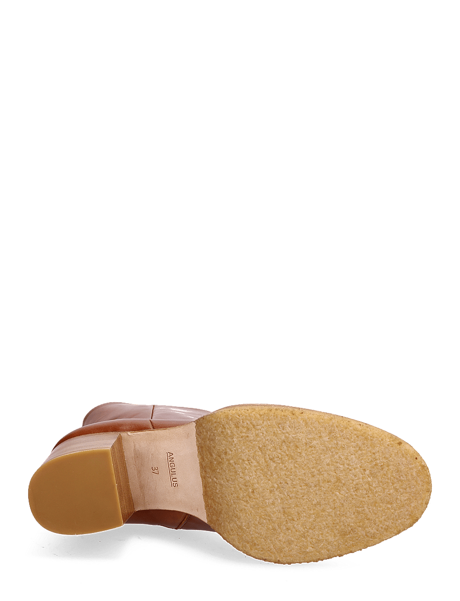 ANGULUS - Bootie - block heel - with zippe - heeled ankle boots - 1838/036 cognac/cognac - 5