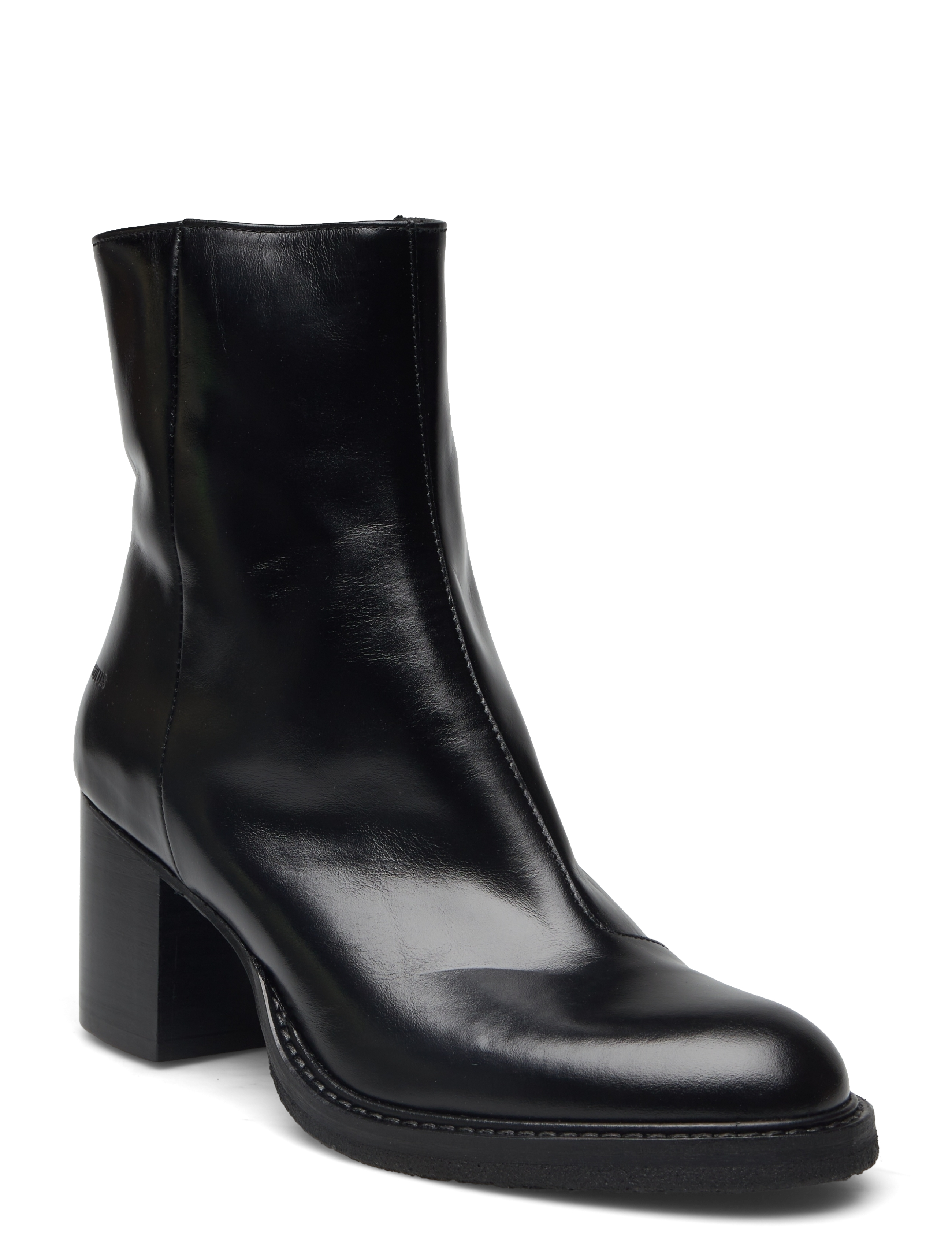 ANGULUS - Bootie - block heel - with zippe - 1835/001 black/black - 1