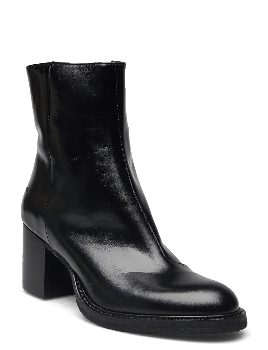 ANGULUS - Bootie - block heel - with zippe - ankelboots med hæl - 1835/001 black/black - 1