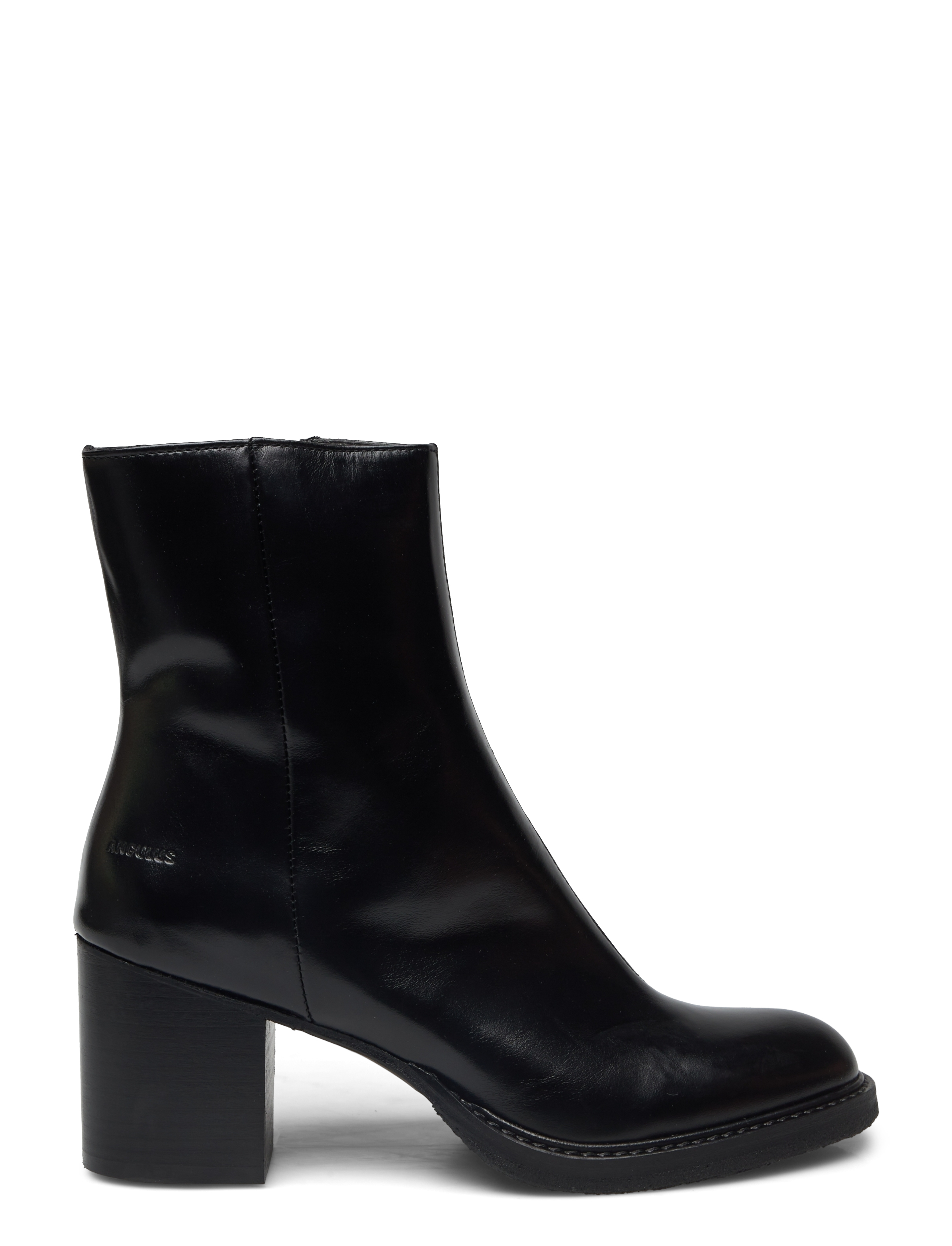 ANGULUS - Bootie - block heel - with zippe - 1835/001 black/black - 2
