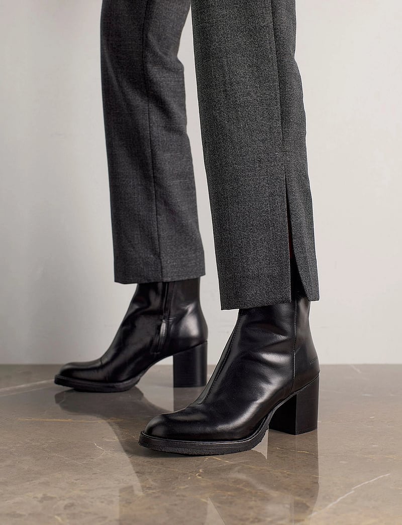 ANGULUS - Bootie - block heel - with zippe - heeled ankle boots - 1835/001 black/black - 0